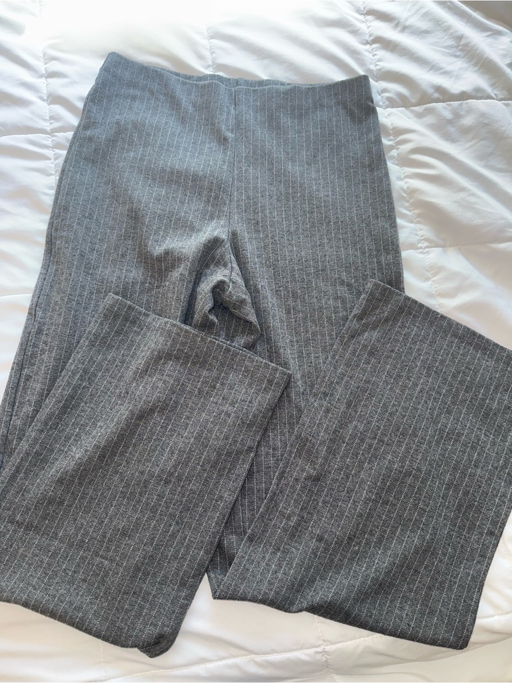 H&M Gray Pinstripe Wide-Leg Pants size small